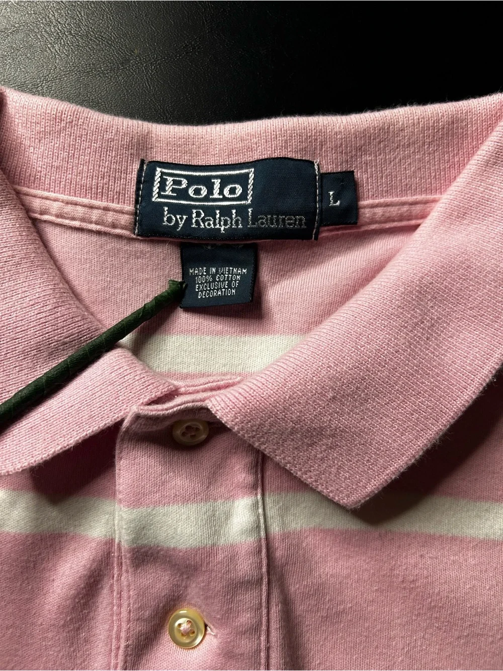 Ralph Lauren Pink & White Striped Polo Shirt